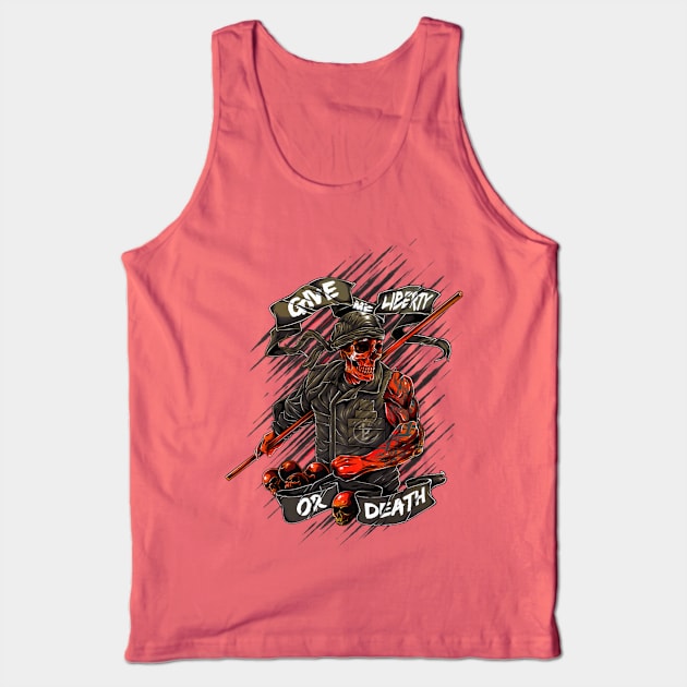 Give Me Liberty Or Death Patriot Skull Warrior Soldier Tank Top by Macy XenomorphQueen